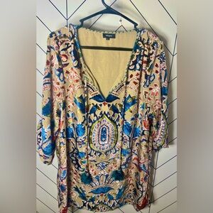 Womens Beautiful Multicolored Patterned Blouse Size Large